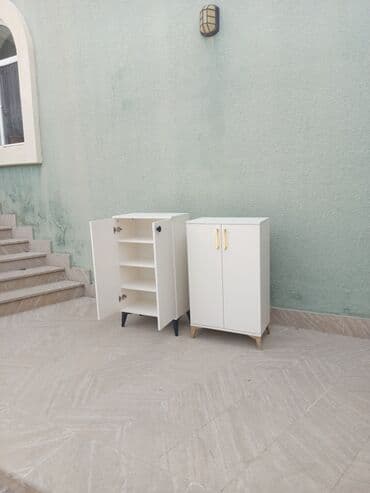 Mərmər effektli PVC panellər: Yeni, Açılan, 2 qapılı Düz dolab, Ayaqqabı dolabı — 4