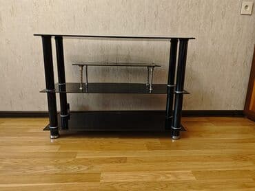 Bıçaqlar: Düz TV altlığı, Polkalı, Şüşəli — 3