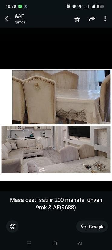 Masa dəsti satılır 200 manata ünvan 9mk & AF(9688) — 1