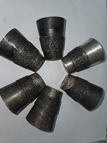 Stəkanlar, rəng - Gümüşü, 6 ədədli dəst