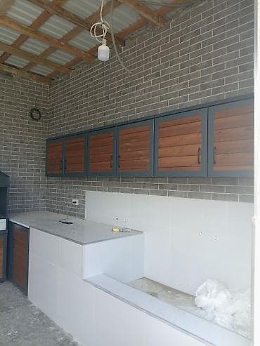 hasar üstü: Açıq məkan üçün metal korpuslu manqal və inteqrə olunmuş açıq mətbəx — 3