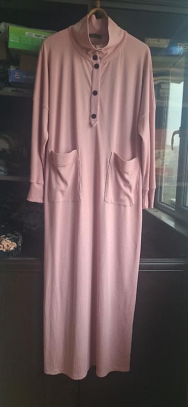 duz golu: Qadın geyimi – uzun trikotaj paltar - Brend: Nilufer - Rəng — 1