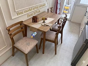 Mətbəx üçün, Açılmayan, Dördbucaq masa, 4 stul — 1