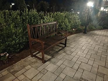 bag stullari: Bağ üçün taxta oturacaq və ağac ətrafı dairəvi skamya - Material — 6