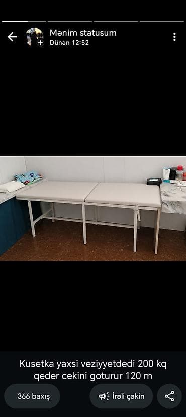 şen yolka: Tibbi/prosedur üçün kuşetka - Daşınma qabiliyyəti: 200 kq-a qədər - — 1