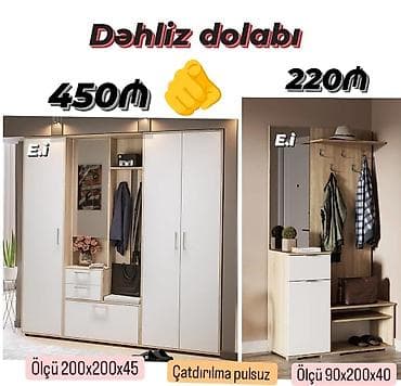 berber guzgu: Dəhliz dolabı Variant 1 – 450 ₼ - Ölçü: 200 x 200 x 45 sm - Geniş — 1