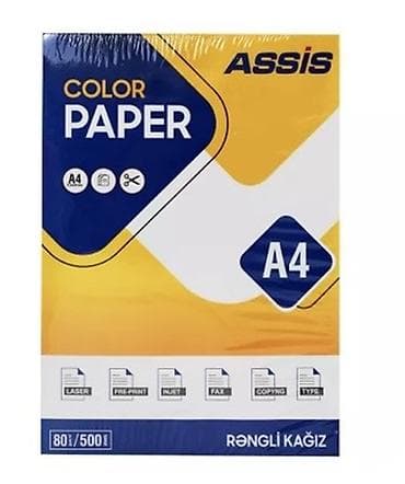 ləvazimat: ASSIS Color Paper – A4 rəngli kağız - Format: A4 - Miqdar: 500 vərəq — 2