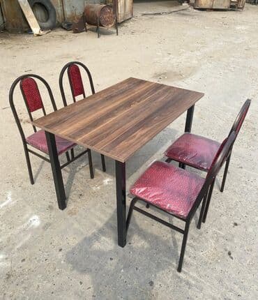 mətbəx stol: Mətbəx üçün, Yeni, Açılmayan, Kvadrat masa, 4 stul — 1