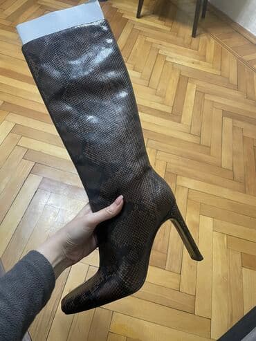 qadin botlari: Uzunboğaz, Zara, Ölçü: 38, rəng - Qəhvəyi, Yeni — 1