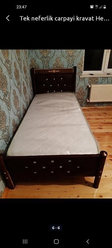 Новый, Односпальная кровать, Без подьемного механизма, С матрасом, Без выдвижных ящиков, Азербайджан — 4