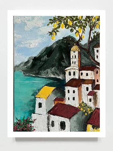 ucuz tablo: 40x30 polyester kətan üzərində relyef tablo. Qarışıq texnika ( yağlı — 1