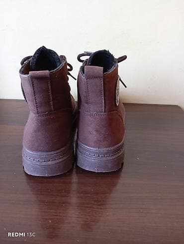spector bot: Qəhvəyi rəngdə unisex payiz -qış botları - Material: yumşaq süet — 4