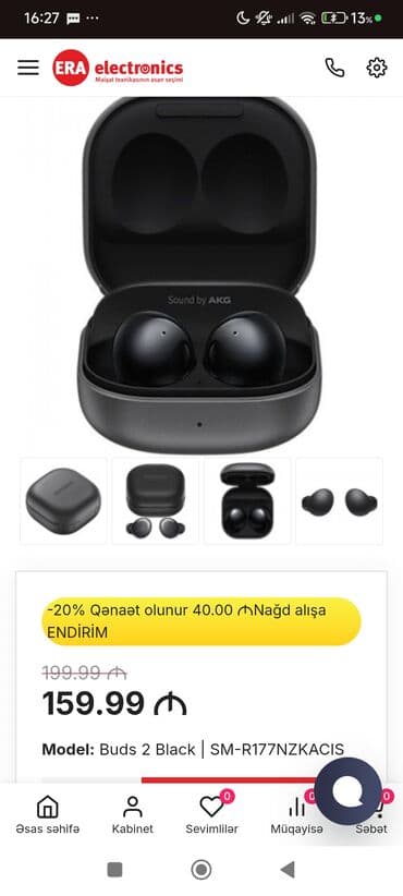 nausnikler qiymeti: Simsiz (Bluetooth) Qulaqcıqlar, Samsung, rəng - Qara — 2