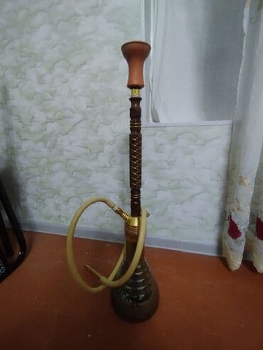 кыст аль хинди в турции: Nargilə dəsti - Klassik şüşə kolba və metal gövdə - Qızılı rəngli — 3