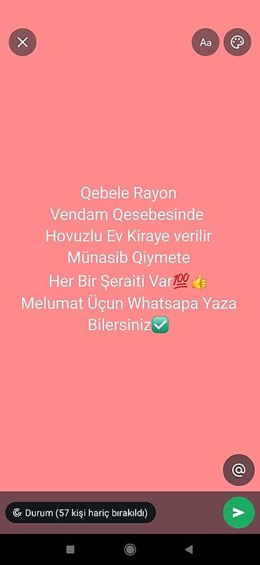 zigda heyet evi: Qəbələ rayonu, Vəndam qəsəbəsində hovuzlu ev kirayə verilir. Münasib — 1
