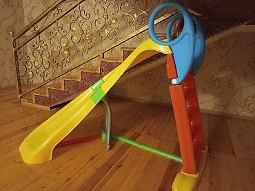 gənc odası: Uşaq üçün plastik slayd - Parlaq rənglər: sarı eniş səthi, narıncı — 3