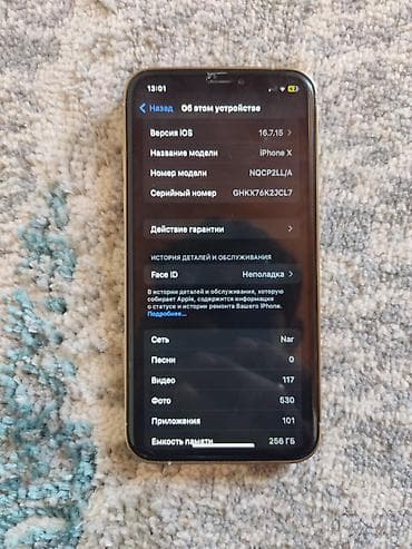 iphone gence: IPhone X, 256 GB, Ağ, Face ID — 3