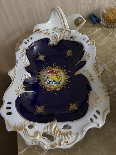 Zərif dekorativ porselen meyvə/süfrə qabı - Material: yüksək