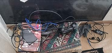 PlayStation 2 oyun seti - PS2 konsolu - 2 ədəd simli oyun pultu -