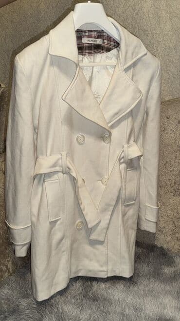Пиджаки: Пальто, M, L, цвет - Белый — 1
