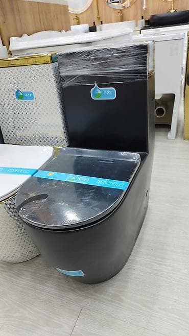 ÖZT brendli monoblok unitaz – mat qara rəng - Təkgövdəli (monoblok)