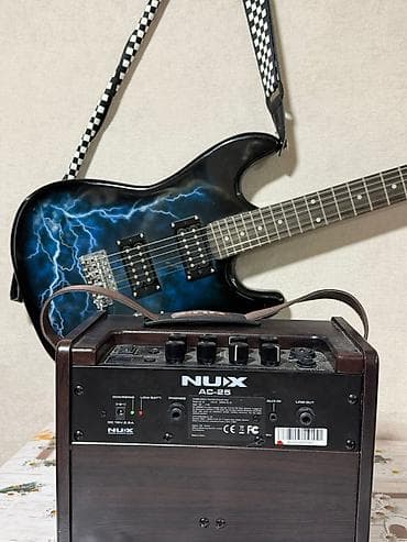 Elektrik gitara + NUX AC-25 akustik gücləndirici seti Gitara: -