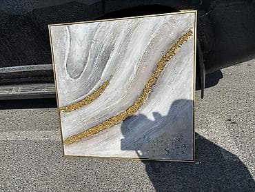 hacker şəkilləri: Abstrakt dekorativ tablo dəsti - Kətan üzərində akril və tekstural — 2