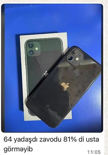 apple macbook air: IPhone 11, 64 GB, Qara, Face ID — 1