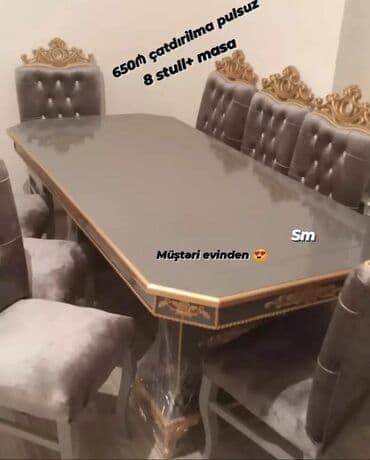 stol desdi: Masa desti 6-ədəd stul 1-ədəd masa qiymət:490azn Çatdırılma pulsuz — 8