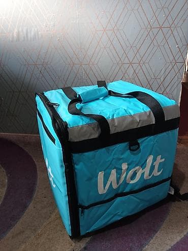 Сумки для курьеров: Wolt termo çatdırılma çantası - Rəng: mavi/boz, “Wolt” loqolu - Ölçü — 1