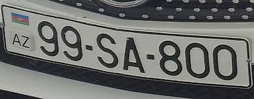 Nömrə nişanı: 99-SA-800 - Azərbaycan standartına uyğun dövlət