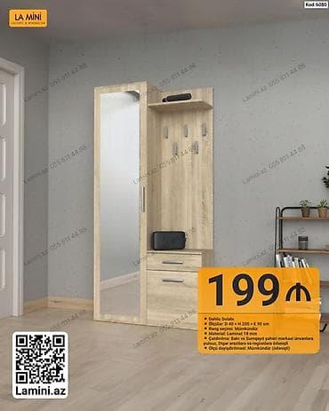 dolab skaf: Dəhliz dolabı – La Mini (Kod: 6080) - Ölçülər: D 40 × H 200 × E 90 sm — 1