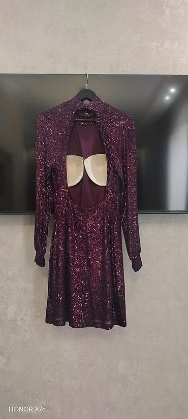 Qadın paltarları dəsti - Bənövşəyi mini: Standart boğazlı, uzun — 5