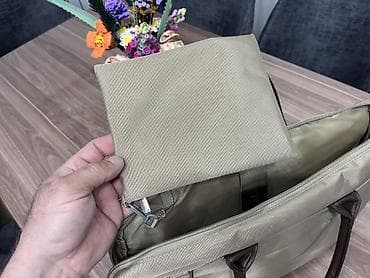 daniel klein: Bej rəngdə biznes/iş kompyuter çantası - Material: sıx toxumalı, suya — 4