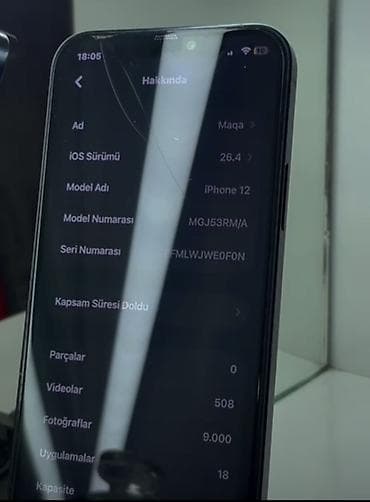 sadə telefon: IPhone 12, 64 GB, Qara, Face ID — 5