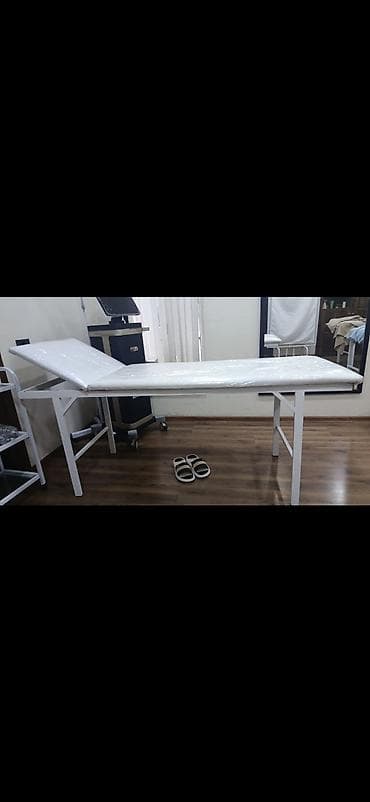 Салонная, медицинская мебель: Masaj və prosedur üçün çarpayı - Rəng: ağ - Üst hissə: yumşaq, süni — 2