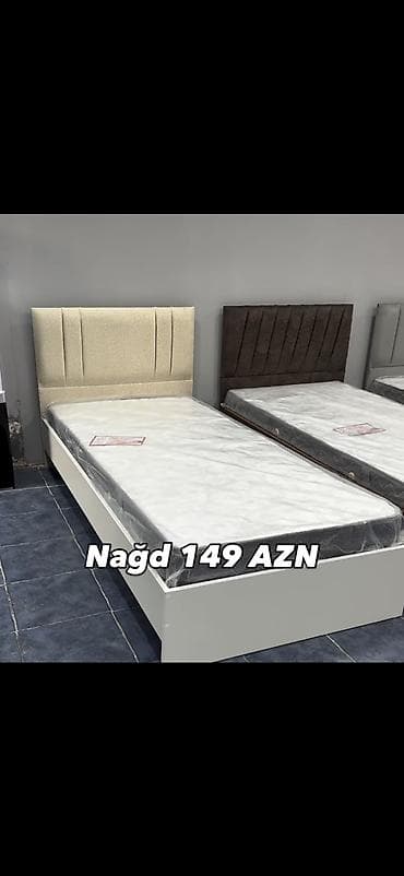 dösek: Tək nəfərlik çarpayılar – baza və başlıqla - Müxtəlif dizaynda yumşaq — 3