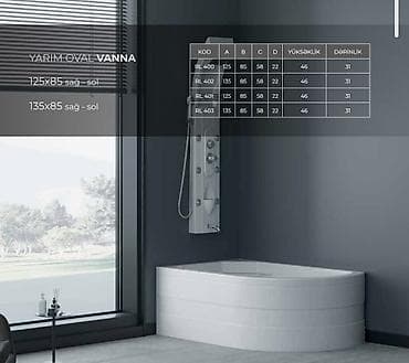 vanna olculeri: Yeni Vanna, Akril, 120x70 sm, Ödənişli çatdırılma — 6