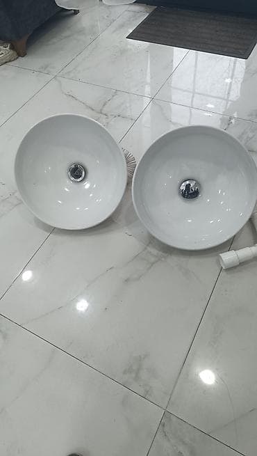 Dairəvi keramik üstüquraşdırma lavabo (2 ədəd) - Material: yüksək