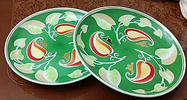 Boşqablar, 2 ədədli dəst, rəng - Yaşıl, Keramika, SSRİ