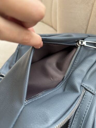 сумка на плечо: Mavi rəngli şəhər tipli bel çantası - Material: yumşaq teksturalı — 7