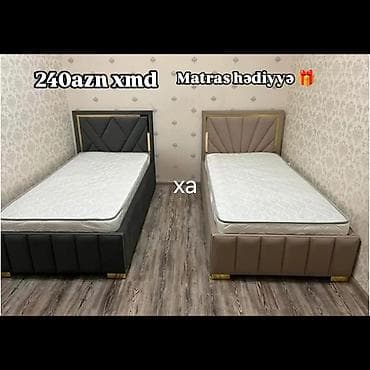 ev mebeleri: Tək nəfərlik yumşaq başlıqlı çarpayılar - Ölçü: tək nəfərlik — 1
