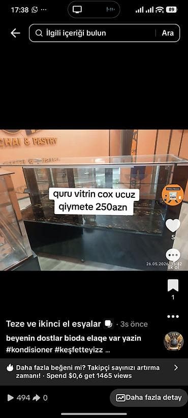 Quru vitrin – 250 AZN - Mağaza, kafe, çayxana və pastry üçün vitrin