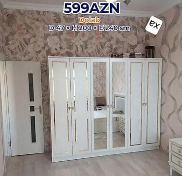 Dolab – 599 AZN Ölçülər: Dərinlik 47 sm × Hündürlük 200 sm × En 240