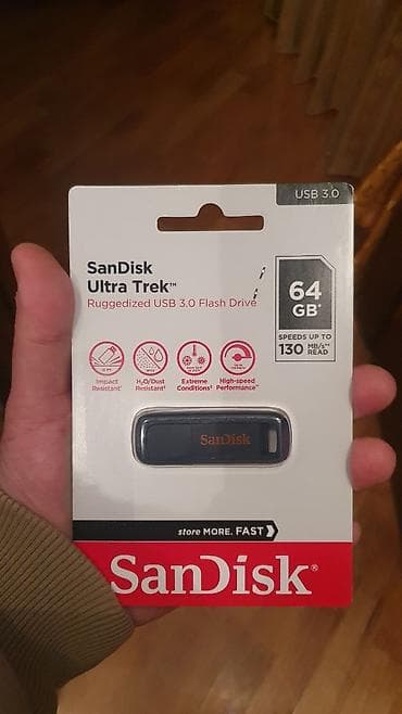 Planşetlər: Sandisk 64 Gb Ultra Trek Usb 3.0 Fəşkart
Sürət - 130 Mb /San — 1