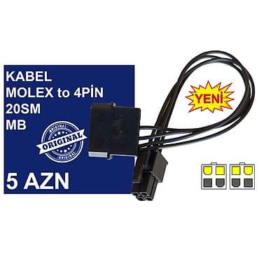 wifi modem usb: Kabellər "MOLEX/SATA to 4PİN/6PİN/8PİN Original" MƏHSULLAR TAM — 4
