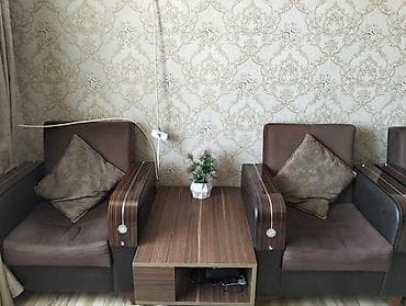 ofis divan: Qonaq otağı dəsti – divan + 2 kreslo + orta stol - Rəng: tünd — 2