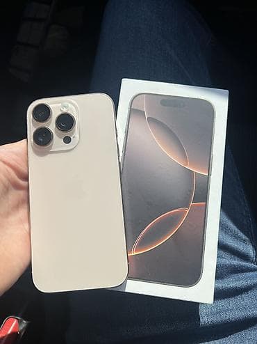 IPhone 16 Pro, 128 GB, Desert Titanium, Zəmanət, Simsiz şarj, Face ID — 1