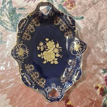 Məhsul: Zərif servis dəsti - Kobalt-mavi rəngli, qızılı ornamentli