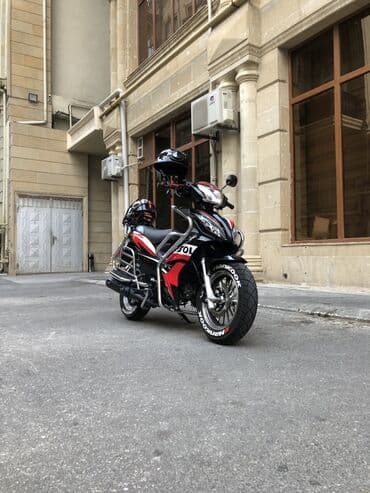 cücə satışı 2021: Sport üslublu skuter/moped Barter var: - Aqressiv dizayn: qara-qırmızı — 4